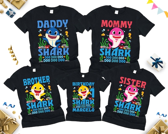 Personalized Shark Birthday Shirt Shark Birthday Family - Etsy