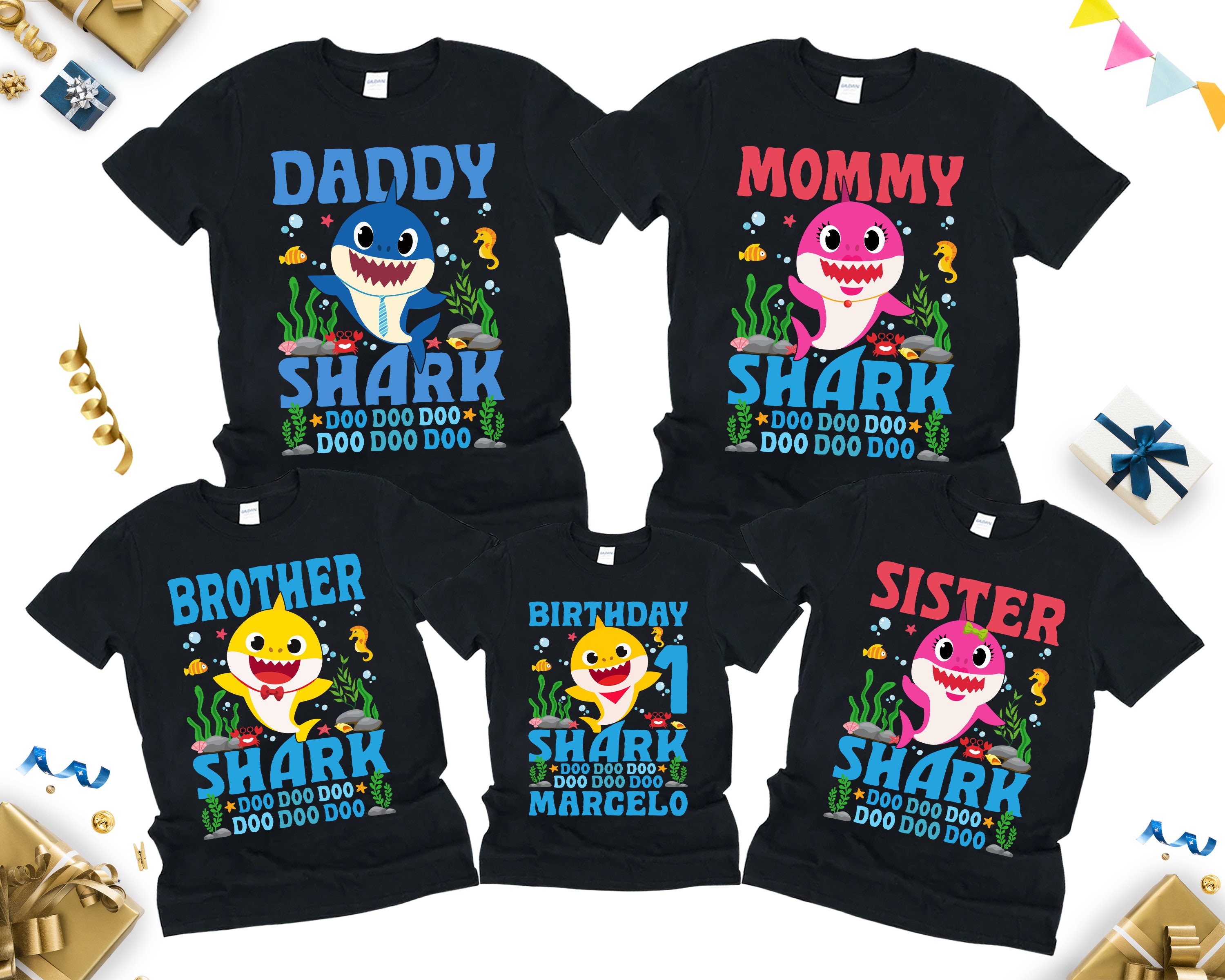 Abbigliamento Abbigliamento unisex bimbi Top e magliette Camicie eleganti e button-down Compleanno Giallo Baby Shark maglia da baseball 