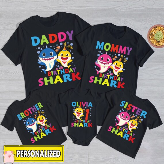 Personalized Shark Birthday Shirt Birthday Party Shirt Baby - Etsy