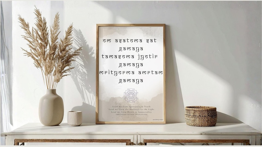 Asatoma Mantra Printable Wall Art | Sanskrit Meditation Print ...