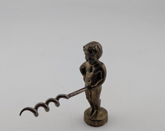 Vintage Manneken Pis jongen plassen messing kurkentrekker - Brussels Souvenir