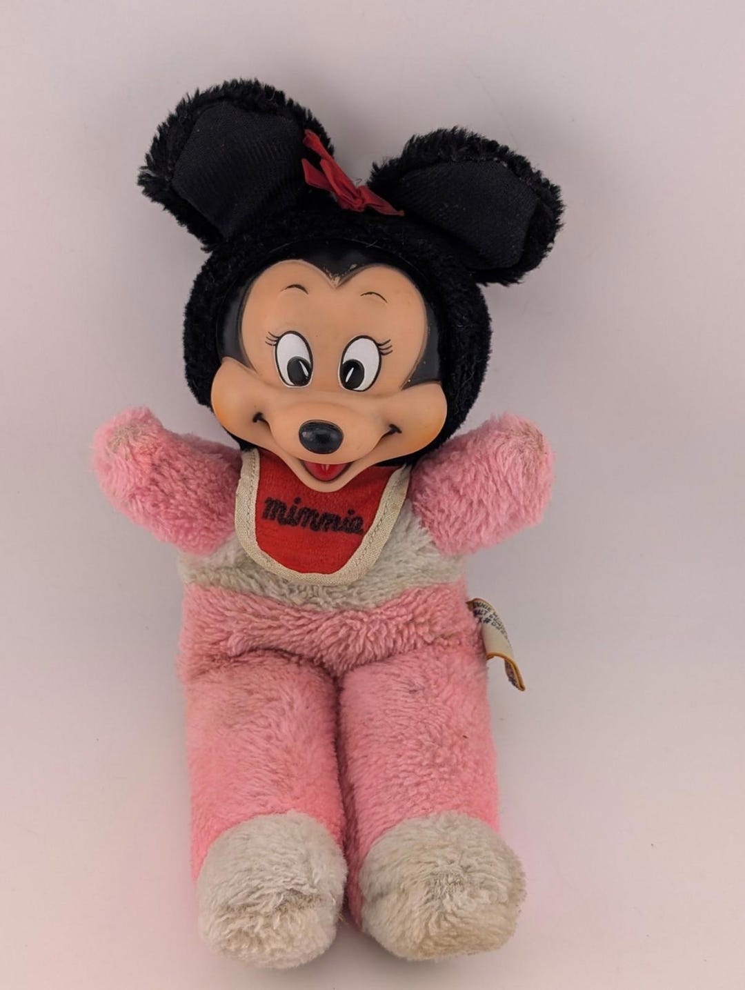 Vintage Minnie Mouse Rubber Face W/bib Plush Doll - Disney World 1960 ...