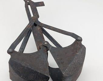 Cubo de grúa de acero prensado Tonka Nylint antiguo, accesorio de pala tipo concha, pieza de juguete