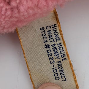 Peluche Minnie Mouse vintage avec visage en caoutchouc avec bavette - Disney World des années 1960/70 (10") image 8