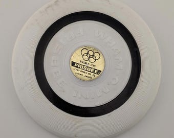 Wham-O Mini White Frisbee 1967 Olympics San Gabriel CA Whamo 3.5” Toy Disc