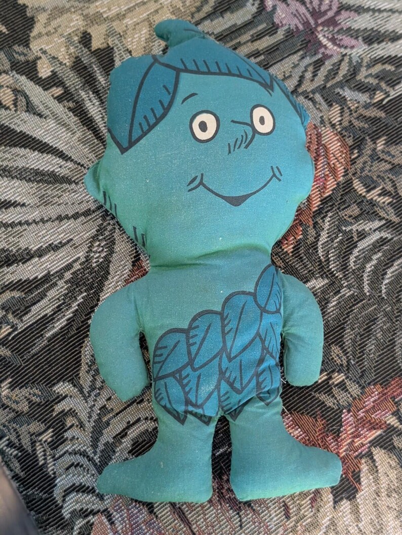 Vintage Jolly Green Giant Sprout Rag Doll 10" Cloth Plush Advertising Toy Mascot image 2