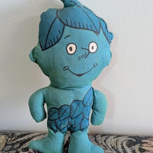 Vintage Jolly Green Giant Sprout Rag Doll 10" Cloth Plush Advertising Toy Mascot image 1