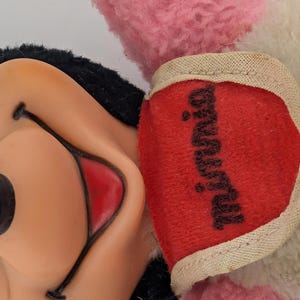 Peluche Minnie Mouse vintage avec visage en caoutchouc avec bavette - Disney World des années 1960/70 (10") image 6