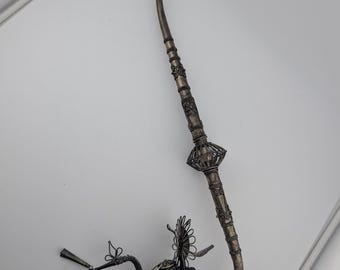 Pipe à tabac chinoise Paktong paktong ornementée vintage -13"