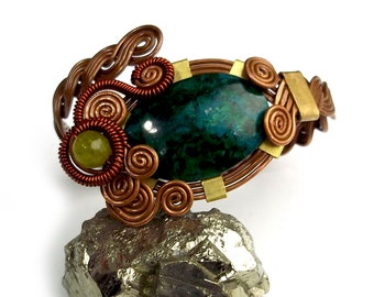 Bracelet Hand made "Irina" with natural chrysocolla.