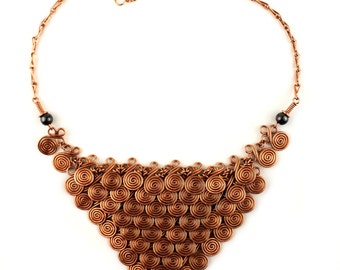 Wire wrap necklace in Copper: Cleopatra