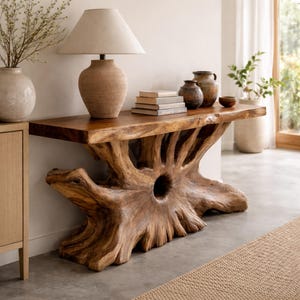 Driftwood Sculpture Console Table