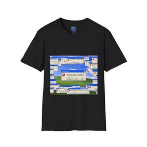 それはただの夢だったTシャツ｜レトロなWindowsエラーポップアップ、懐かしいテックTシャツ
