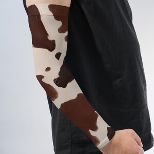 Cow Print Arm Sleeves, Western Pattern Arm Sleeve, Farm Animal Compression Sleeve, UV Protection Cover