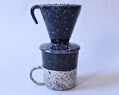 Speckled Coffee Pourover Black and White Single Cup Coffee Maker