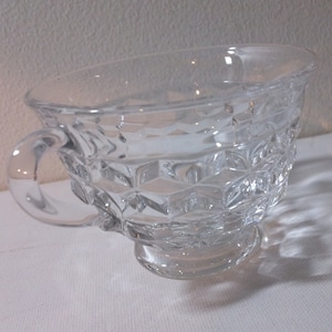 Fostoria vintage americano modello #2056 chiaro vetro tazza di tè e caffè con orlo svasato