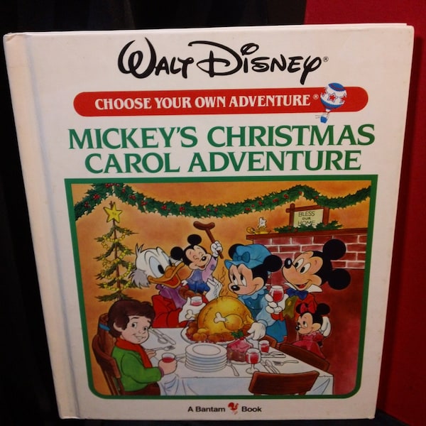 Mickey's Christmas Carol Adventure ~ Walt Disney Choose Your Own Adventure (Bantam Books,1986) - rare vintage 80s hardcover children's book