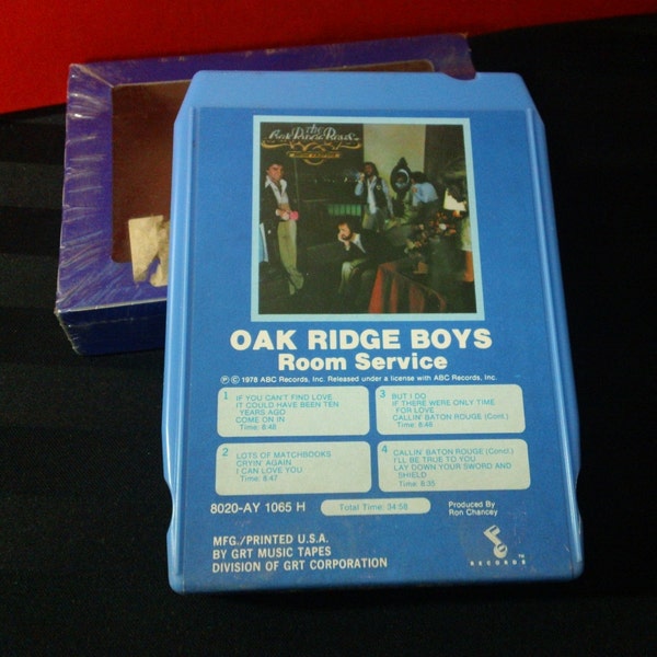 The Oak Ridge Boys - Room Service - 8020 ~ 8-Track Tape Cartridge, album (ABC Records/GRT, 1978) ~ 70s Country music