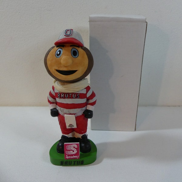 Ohio State Brutus Buckeye OSU Mascot Speedway Bobblehead Nodder figurine ~ Bobble Dobbles