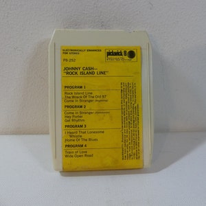 ジョニー・キャッシュ - ロック・アイランド・ライン - P8 252 ~ 8トラック・テープ・カートリッジ、コンピレーション・アルバム、再発（ピックウィック/8レコード、1971年）カントリーミュージック