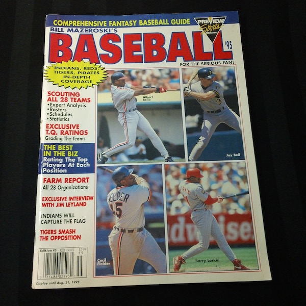 Bill Mazeroski's Baseball '95 - Edition #5 ~ Fantasy Baseball Guide / Annual Magazine (Preview Sports Publications,1995) 90s back issue