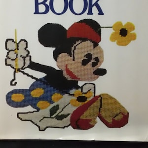 Walt Disney Characters Needlepoint Book by Lisbeth Perrone Vintage 1976  Hardcover Instructional Pattern Book 