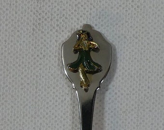 Vintage Hawaii souvenir Mini Collector Spoon with Hula Dancer & Etched Bowl