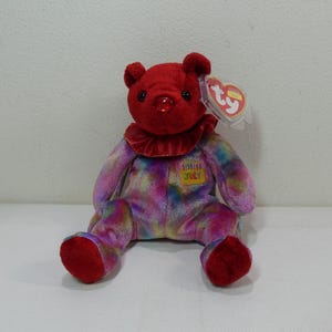 July ~ Ty Beanie Babies Plush Sitting Birthday Bear #4370 ~ vintage 2001 Collectible Stuffed Animal Toy with Tags