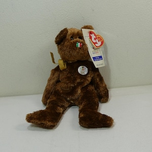 Champion (Italy) ~ Ty Beanie Babies Plush FIFA World Cup Soccer Bear #4408 ~ vintage 2002 Collectible Stuffed Animal Toy with Tags