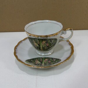 Tazza da tè e piattino in porcellana vintage Luray Caverns - souvenir della Virginia