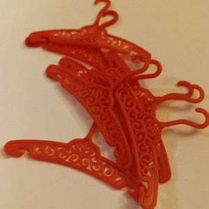 Vintage Barbie or Clone Red Hangers - set of 8