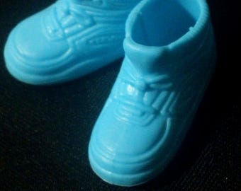 Vintage Mattel Barbie blauwe hoge sneakers uit de jaren 90 ~ Retro modepop turkoois accessoire sportschoenen