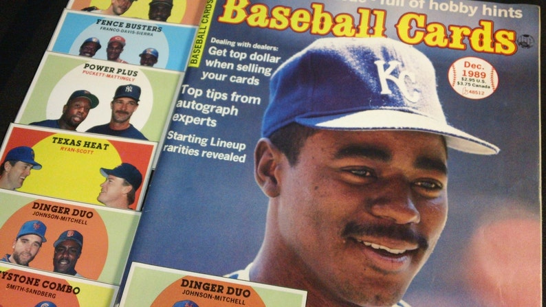 Baseball Cards Krause Publications, Dec 1989 vintage 80s Monthly Magazine /& Price Guide with trading insert cards ~ Tom Gordon cover