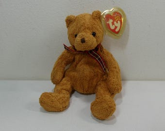 Woody ~ Ty Beanie Babies Plush Sitting Brown Bear #4539 ~ vintage Collectible Stuffed Animal Toy with Tags