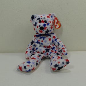 Red. White & Blue ~ Ty Beanie Babies Plush Patriotic American Bear #40000 ~ vintage 2003 Collectible Stuffed Animal Toy with Tags