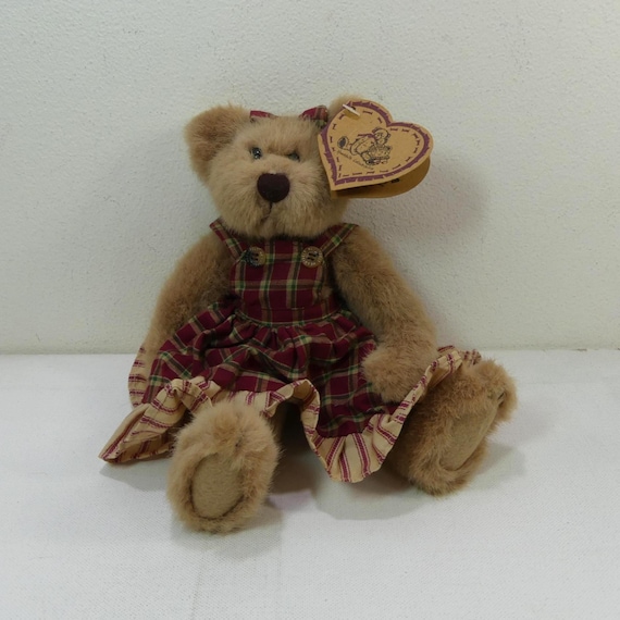 Ellie May ~ Heartfelt Collectibles Brown Plush Jointed Teddy Bear in Plaid  Dress ~ Vintage 90s Collectible Stuffed Animal - Etsy