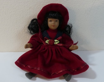 Celebrate The Season 5.5" Hand-Painted Bisque Porcelain Collectible Doll ~ Holiday 2001 Sears, Roebuck & Co.