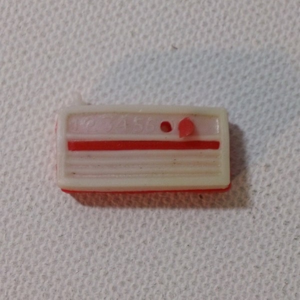 Vintage Barbie or Clone White and Red Transistor Radio Accesssory