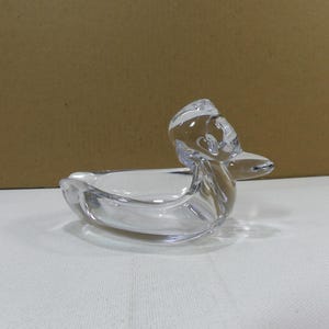 Vintage Duncan & Miller Crystal Clear Glass 4.75&quot; Pall Mall Duck Ashtray