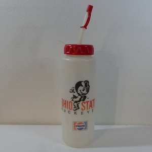 Vintage 80s Ohio State Buckeyes Burger King/Pepsi plastic Water Bottle