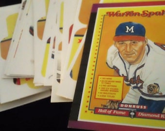 Warren Spahn 1989 Donruss Diamond King Puzzle ~ vintage Baseball Cards