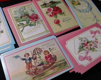 Victorian Art Reproduction Postcards~ vintage 1988 Postcard Set of 23 Cards with Six Designs