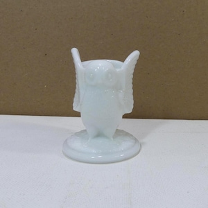 Westmoreland Milk Glass Owl Toothpick Holder