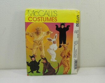 McCall's Costumes MP232 - Animal Costumes: Bunny, Bear, Cat, Lion & Kangaroo ~ vintage 1997 uncut Sewing Pattern ~ Adult Large