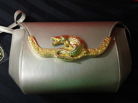 Vintage Bags by Marlo Pewter Faux Leather Shoulder