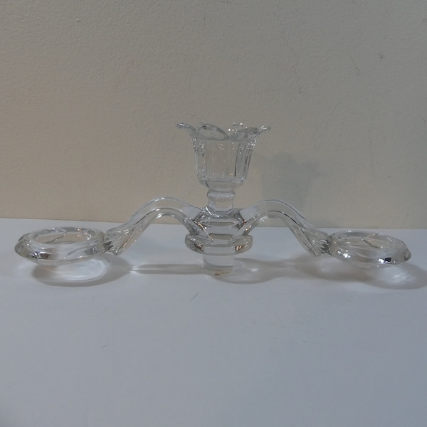 Vintage 50s Cambridge Glass 10" Crystal Epergne Vase Arm for Two Vases with Holder ~ Cambridge Arms Smart Table Appointments component