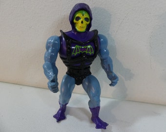 Vintage 80s MOTU Battle Armor Skeletor loose Action Figure (Mexico / Semi-Hard Head) Mattel Inc. ~ Masters of the Universe He-Man villain