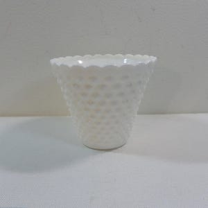 Vintage Fenton Hobnail pattern Milk Glass 4" Jardiniere Planter #3994