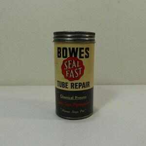Kit de reparación rápida de tubos Bowes Seal, bote con contenido parcial ~ publicidad vintage de los años 30 y 40