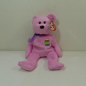 Eggs ~ Ty Beanie Babies Plush Easter Bear #4337 ~ vintage 2001 Collectible Stuffed Animal Toy with Tags